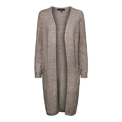 Afbeelding van VERO MODA Vmdoffy Ls Long Cardigan Open Ga Noos Damesvest (1 stuk), Coffee Bean Melange