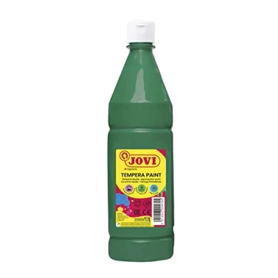 Afbeelding van Jovi Vloeibare gouache, fles van 1 l, kleur donkergroen, op basis natuurlijke ingrediënten, gemakkelijk te wassen, glutenvrij, ideaal voor school (5119)