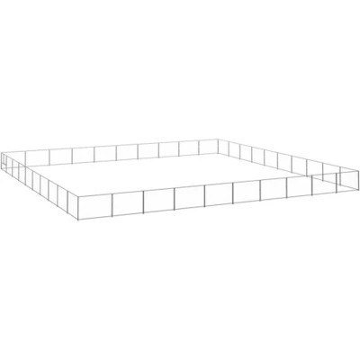 Afbeelding van vidaXL Hondenkennel 100 m² staal zilverkleurig