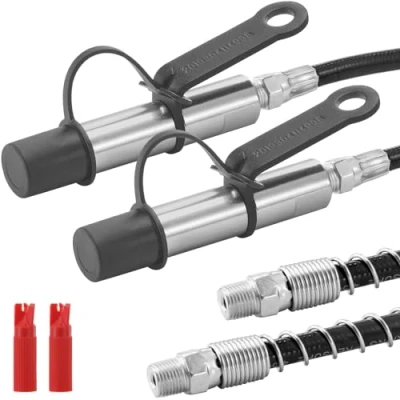 Afbeelding van VEVOR Vetspuitkoppeling, TH 46 7C, 16 x 90 mm, 2 Stuks, Verenstaal en Nr. 45 Staal, Max. Druk 10.000 PSI, Eén hand Bediening, Compact Lichtgewicht, Met Reiniger Slag, Geschikt voor 1/8&quot; NPT Vetspuiten