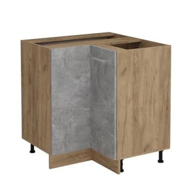 Afbeelding van Vicco Hoekkast R Line, Beton/Krachtige eik goud, 75.6 cm zonder werkblad