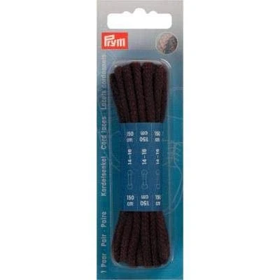 Afbeelding van Prym 2 stuks ronde veters, bruin, 150 cm x Ø 5 mm