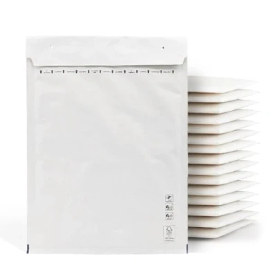 Afbeelding van 10 stuks gewatteerde enveloppen voor verzending, witte bubbelenveloppen, verschillende maten, m office (180 x 260 mm)
