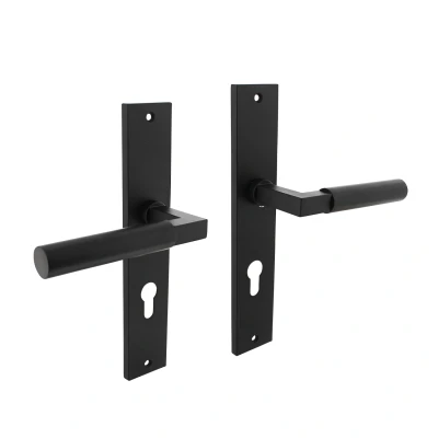 Afbeelding van Intersteel Deurkruk Bau Stil op schild 245x45 mm profielcilindergat 72 mat zwart