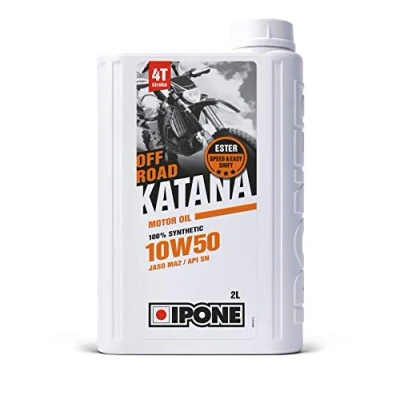 Afbeelding van IPONE Motorolie voor 4 takt motorfiets, 10 W50, Katana Off Road smeermiddel 100% synthetisch met esters gemonteerd in open toestand snelle en nauwkeurige snelheidsverandering jerrycan 2 liter