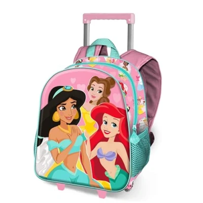Afbeelding van Disney Princess Charm Kleine 3D rugzak met wieltjes, Roze, 26 x 34 cm, inhoud 7 l, prinses één maat, rugzak, Eén