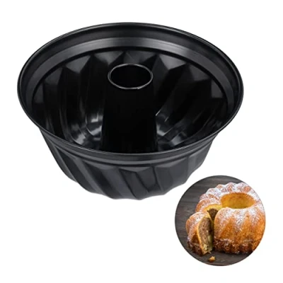 Afbeelding van Relaxdays 10027915, zwarte tulband/savarin cakevorm, diameter 25 cm, koolstofstaal, antiaanbaklaag, professioneel hittebestendig