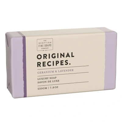 Afbeelding van Scottish Fine Soaps Luxury Soap Bars Original Recipes Geranium &amp; Zeep 220 gr