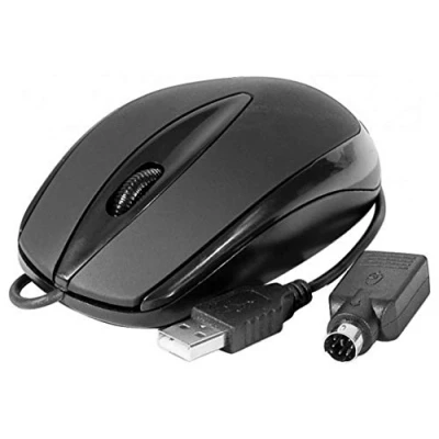 Afbeelding van HypertecLite Accessories Optische Scroll Mouse in zwart, USB + PS/2