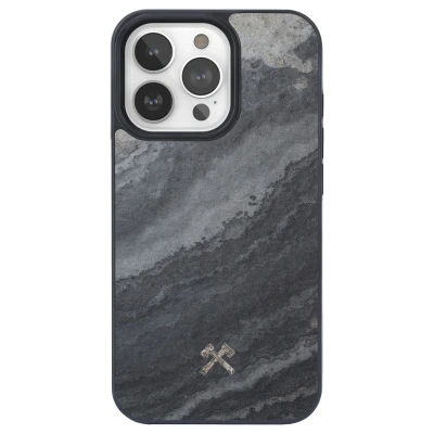 Afbeelding van Woodcessories Backcase hoesje geschikt voor iPhone 15 Pro Max Grijs Steen
