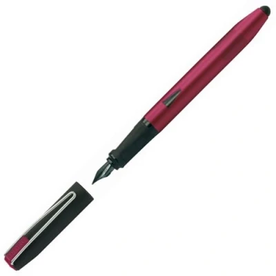 Afbeelding van Online Switch Plus vulpen en stylus voor tablet smartphone, multifunctionele pen met combi inktpatroon, rood, iridiumveer, F kaliber, 1 stuk (1 stuk)