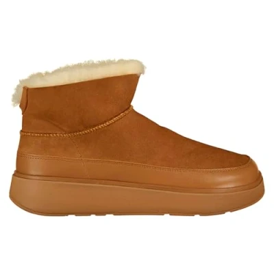 Afbeelding van Fitflop Gen ff Ultra Mini enkellaarzen van schapenvacht, dubbelzijdig, zandbeige, 38 EU, Beige zand.