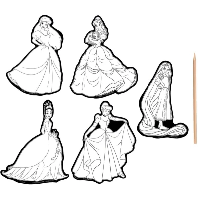 Afbeelding van Scratch Art Stickers Disney Prinses, 6dlg.