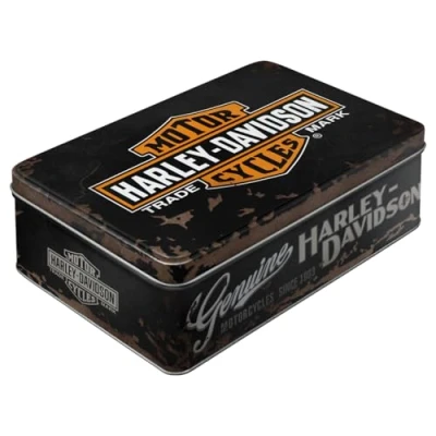 Afbeelding van Nostalgic Art Harley Davidson Retro tinnen containers, cadeau idee voor motorliefhebbers, doos met deksel, vintage design, 2,5 liter