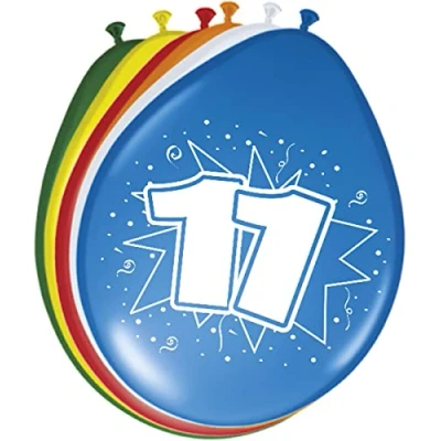 Afbeelding van Ballonnen 11 jaar 8 stuks