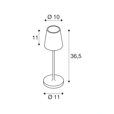 Afbeelding van SLV LED oplaadbare lamp Vinolina Two, zwart, aluminium, Ø 11 cm, IP65