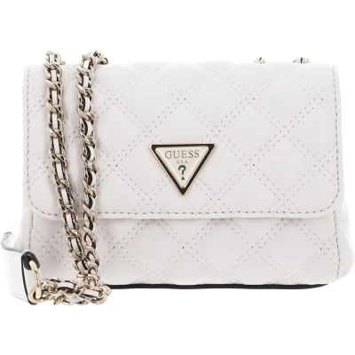 Afbeelding van GUESS Schoudertas Giully Mini 2 Compartment Convertible Flap Creme White Crème