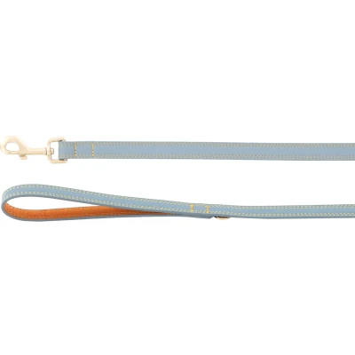 Afbeelding van Leren hondenriem Virginia lichtblauw 130cm