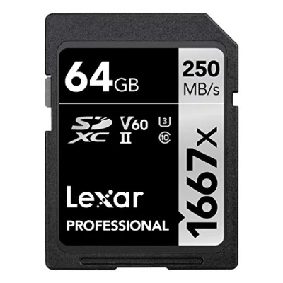Afbeelding van Lexar Professional 1667x SD kaart van 64 GB, SDXC UHS II geheugenkaart, tot 250 MB/s Read, voor professionele fotograaf, videograaf, liefhebber (LSD64GCB1667)