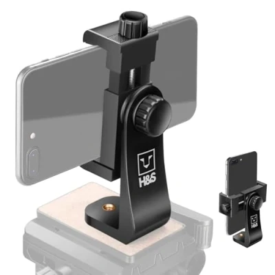 Afbeelding van H&amp;S Mobiele Telefoon Statief Mount Houder Adapter Beugel Smartphone Klem voor Ring Licht iPhone Samsung 360 Rotatie