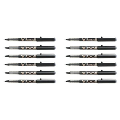 Afbeelding van PILOT V BALL inktroller, 12 stuks, grote punt, zwart