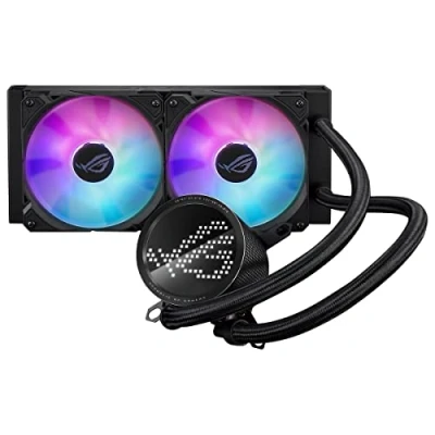 Image de ASUS ROG RYUO III 240 ARGB Système de refroidissement liquide processeur Taille radiateur : mm (pour LGA1156, LGA1155, LGA1150, LGA1151, AM4, LGA1200, LGA1700, AM5) base cuivre 120 noir