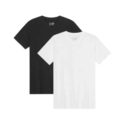 Afbeelding van Danish Endurance Vneck 2PACK Tshirt basic Mc xwhite xblack, Heren, Maat: Large, xblack