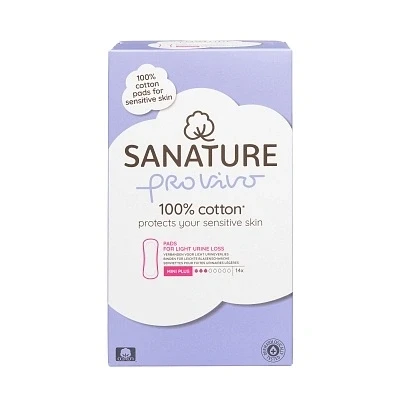 Afbeelding van Sanature Incontinentieverband Mini Plus Pro Vivo 100% Katoen 14 stuks