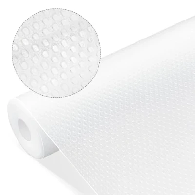 Afbeelding van tekenewbse Lademat, 30 x 400 cm, transparant, keukenlade, antislip, bescherming, mat van kunststof, EVA, koelkast, waterdicht, kan worden gesneden, maat voor kast, schoenenrek, koelkast