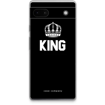 Afbeelding van Case Company® hoesje geschikt voor Google Pixel 6a King zwart Soft Cover Telefoonhoesje Bescherming aan alle Kanten en Schermrand