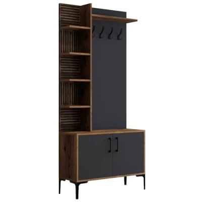 Afbeelding van Woody Fashion vestiaire 18 mm dik Notelaar Antraciet
