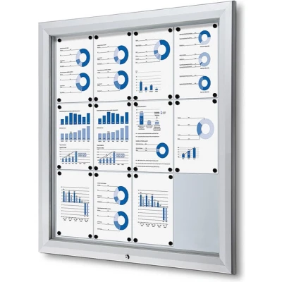 Afbeelding van Vergrendelbaar Notitiebord Outdoor SCT met Gasveer 12 X A4 Syna SCT12XA4PH Horeca &amp; Professioneel