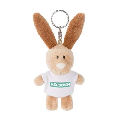 Afbeelding van NICI 44721 sleutelhanger konijn met T shirt en muis 10 cm