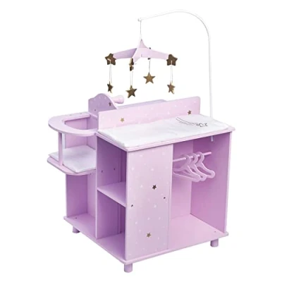 Afbeelding van Teamson Kids Houten verschoontafel met opbergruimte Poppenmeubel TD 0203AP