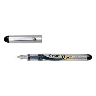 Image de Pilot Plume V pen silver noire