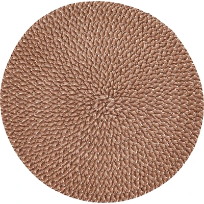 Afbeelding van Placemat Rond TAUPE GOUD ˜ 38cm Set 4
