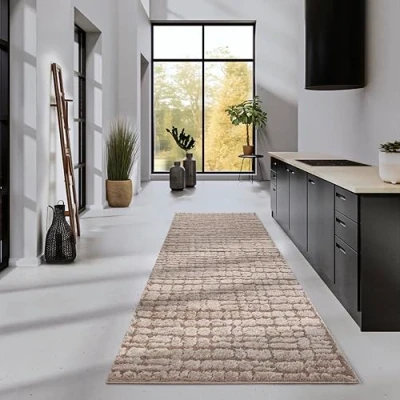 Afbeelding van Vloerkleed Artistique 80x240cm Beige 123vloerkleed.nl is de online webshop voor vloerkleden en woonaccessoires.