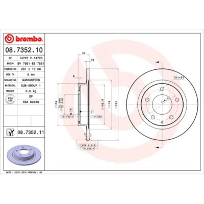 Afbeelding van Brembo Remschijf 08.7352.11