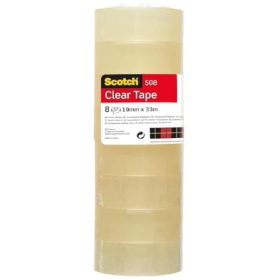 Afbeelding van Scotch Plakband 508 19mmx33m transparant 8 stuks