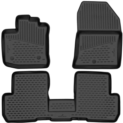 Afbeelding van WALSER XTR 75262 Vloermatset Waterdicht Rubber voor en achter Zwart Op maat gemaakt