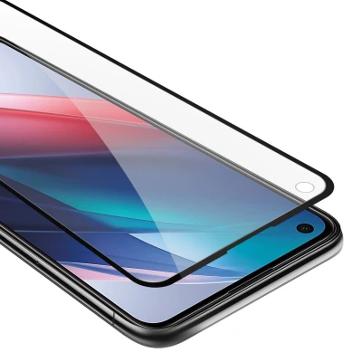 Afbeelding van Cadorabo Screenprotector geschikt voor Oppo FIND X3 LITE Volledig scherm pantserfolie Beschermfolie in TRANSPARANT met ZWART Gehard (Tempered) display beschermglas 9H hardheid 3D Touch