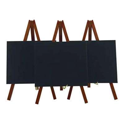 Afbeelding van Securit Mini ezel tafelkrijtbord set van 3 mahonie