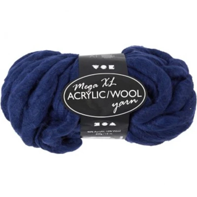 Afbeelding van XL garen van acryl, l: 15 m, 300 gr, donkerblauw