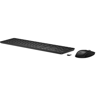 Afbeelding van HP 650 draadloos toetsenbord en muis, 20 aanpasbare toetsen, met 6 helling, profieltoetsen 2 mm slag, cijferblok, verstelbare co DPI zwart, 4R013AA