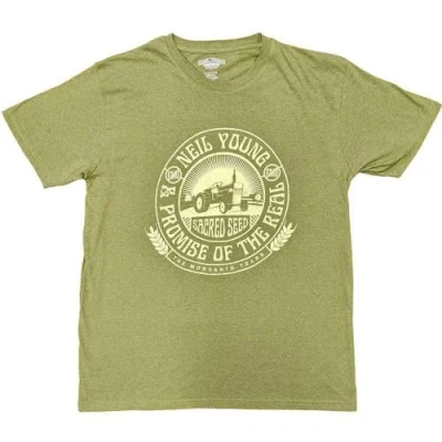 Afbeelding van Neil Young Tractor Seal Heren T shirt M Groen