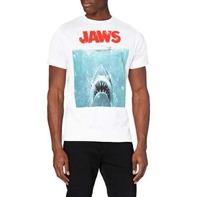 Afbeelding van Jaws t shirt heren, Wit (wit wit)