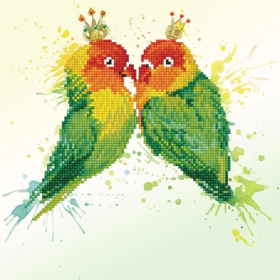 Afbeelding van Diamond Dotz Love Birds Painting 3.280 32x32 cm
