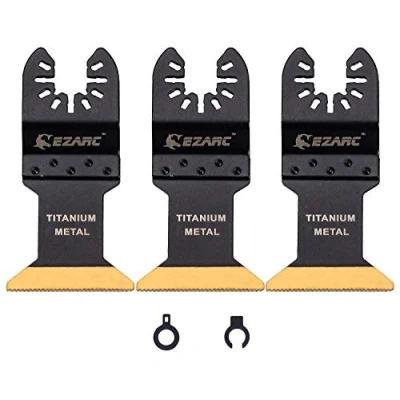 Afbeelding van EZARC Set van 3 oscillerende titanium messen voor hout, metaal en hard materiaal