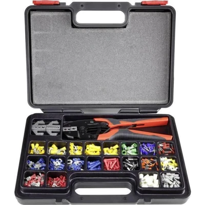 Afbeelding van TOOLCRAFT PZ 507 1365635 Krimptangset 439 delig Kabelschoenen, Platte stekkers, insteekhulzen, Doorverbinders, Adereindhulzen 0.5 tot 16 mm²