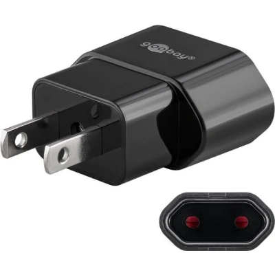 Afbeelding van Goobay US/Japan stroomadapter, zwart Euro stekker (Type C, CEE 7/16) &gt; A, N